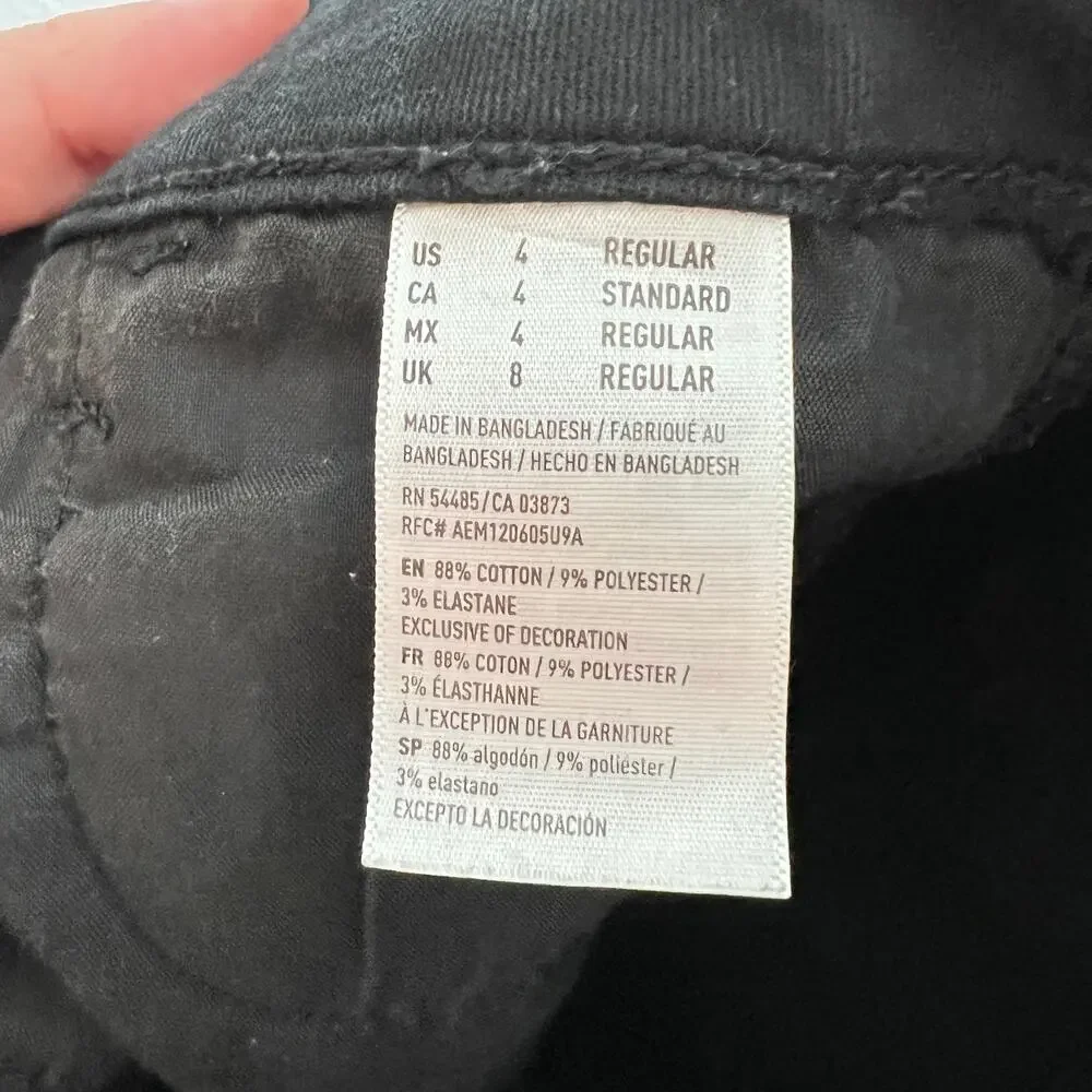 American Eagle Black Mid Rise Jegging Jeans Women's 4 Super Stretch Skinny